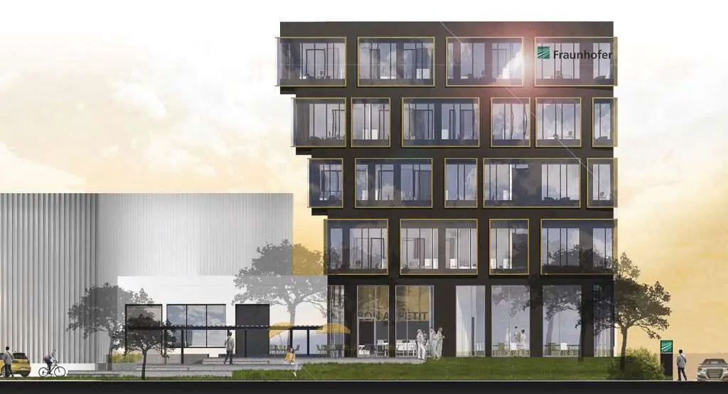 Seitenansicht eines Büroegbäudes in abstrakter Darstellung